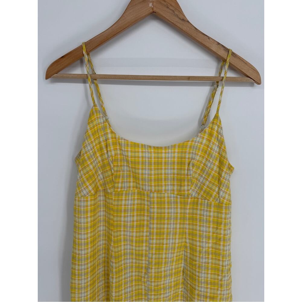 Altar'd State Yellow Plaid Cami Dress Miniature Slip Womens - M - Picture 3 of 11